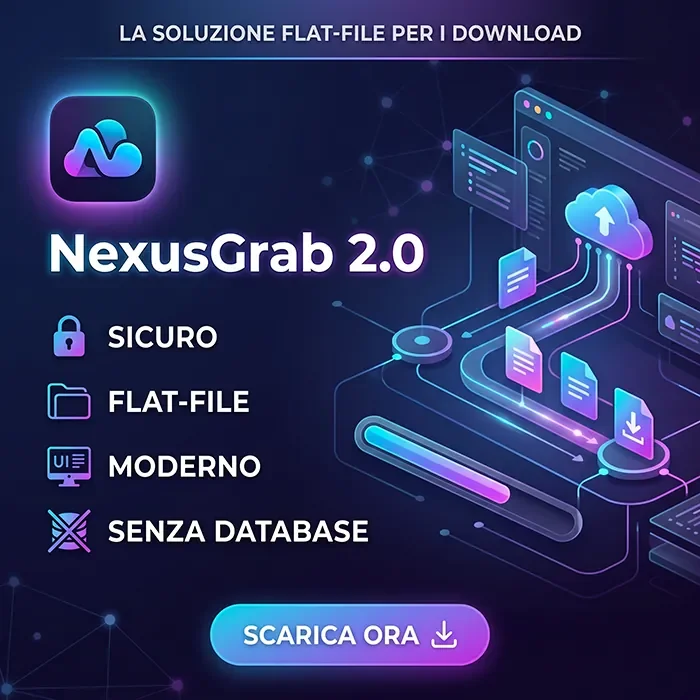NexusGrab 2.0: il download manager flat-file sicuro, moderno e senza database