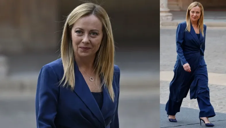 Il “completo blu” di Meloni: tra lusso, retorica e polemica sui costi della politica
