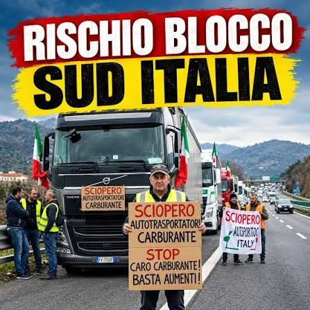 Sud Italia in sciopero: tir, agricoltori e trasporti merci contro il caro carburante, rischio paralisi per merci e rifornimenti